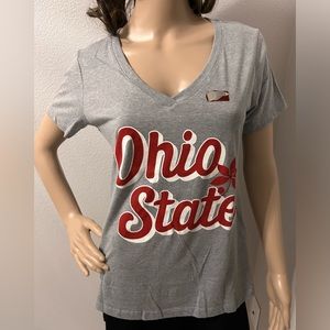 Ohio State V-Neck T-Shirt in Heather Gray Size L
